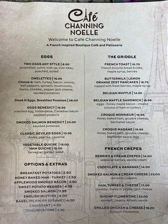 Cafe Channing Noelle Delivery Menu .